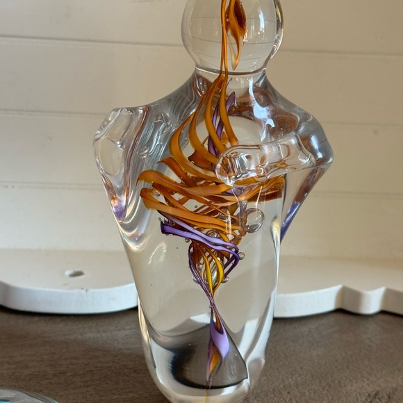 Schmidt Rhea Art Glass Sculpture paperweight 7" "Loving Couple" Signed - Picture 11 of 16